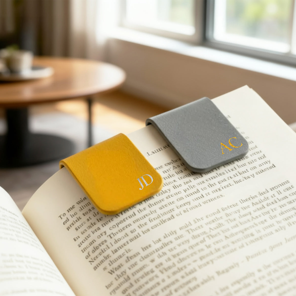 Custom Initial Bookmark, Personalized Leather Magnetic Bookmarks