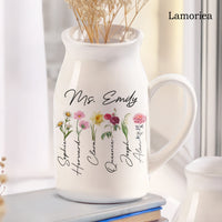 Custom Flower Vase Ceramic, Birthflower Vase