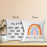 Customized Teacher Rainbow Pillow