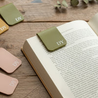 Custom Initial Bookmark, Personalized Leather Magnetic Bookmarks