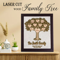 Personalized Laser Cut Wood Family Tree
