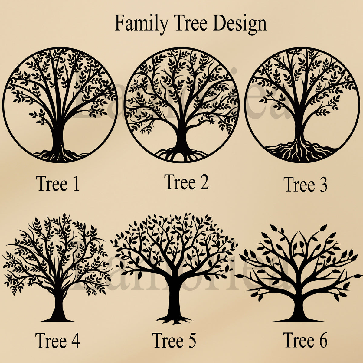 Personalized Laser Cut Wood Family Tree