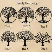 Personalized Laser Cut Wood Family Tree