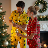 Personalized Christmas Pajamas, Short Sleeve with Long Pants Pajamas Set