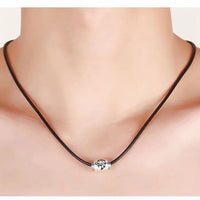 Gemini Name Engrave Necklace Unisex Black Chain