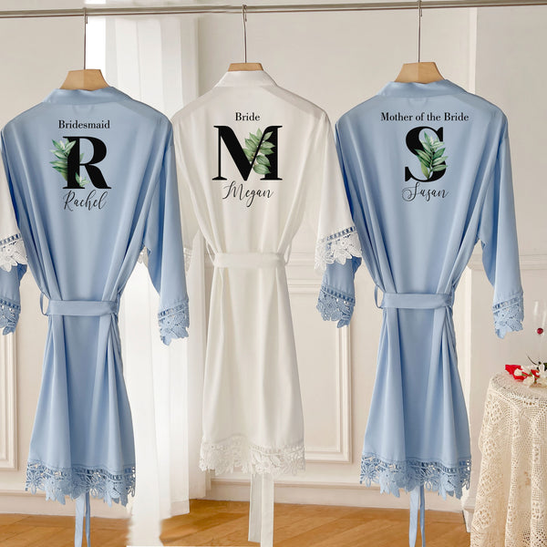 Personalized floral Bridal robe