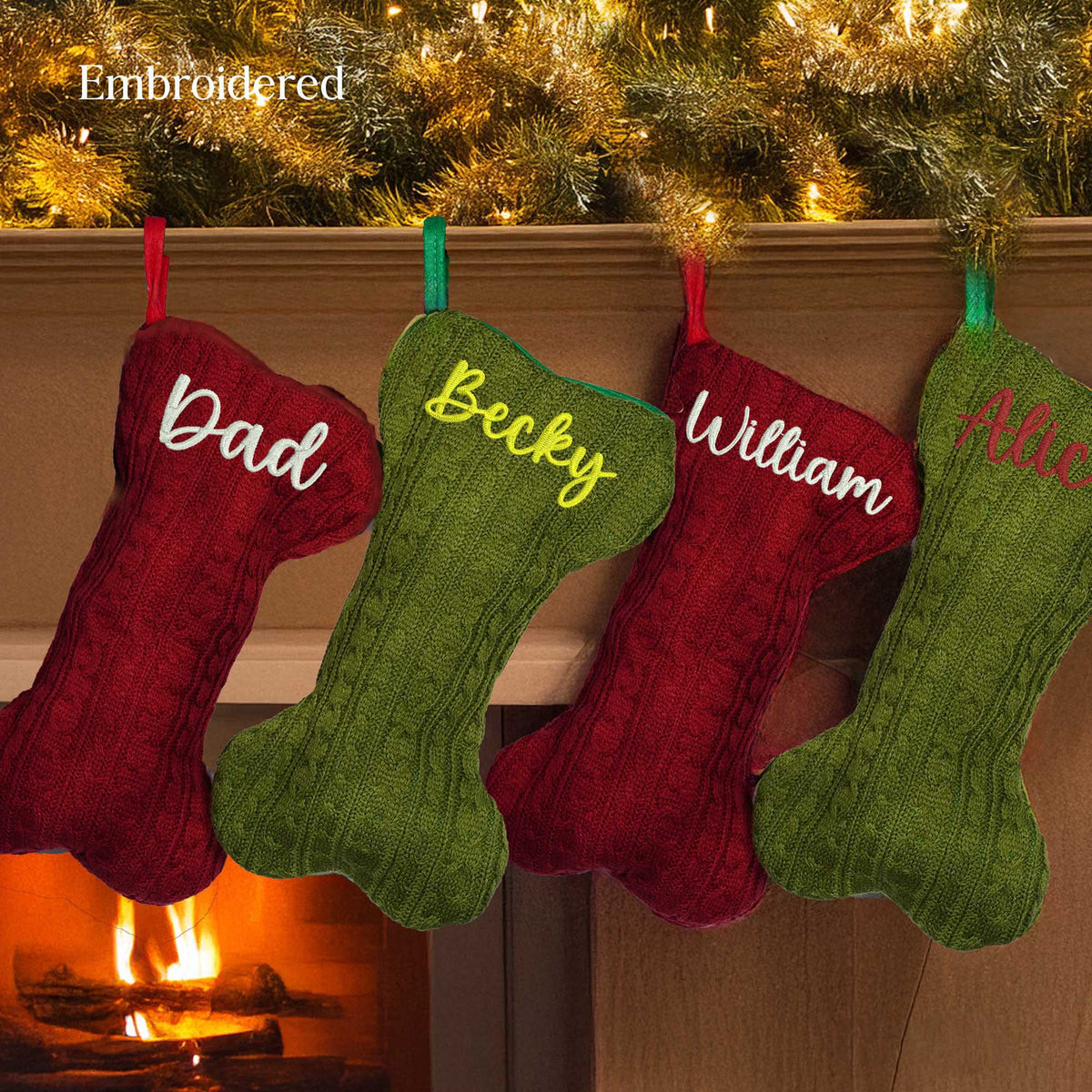 Personalized Dog Bone Shaped Stockings