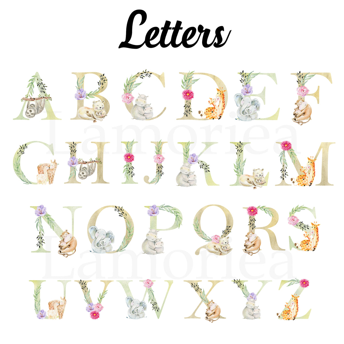 Custom Kid Animal Letter with Name