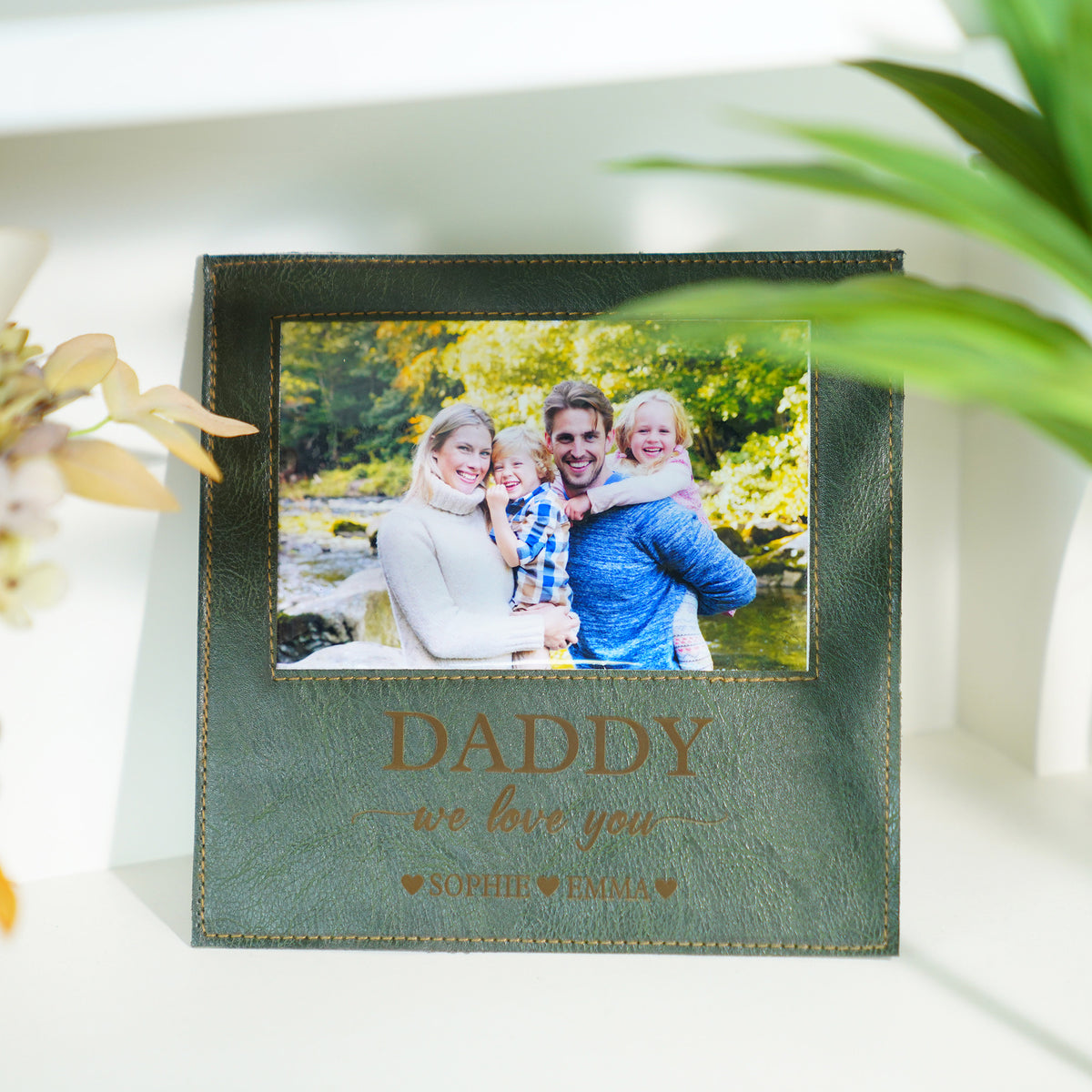 Personalised Father's Day Leather Photo Frame