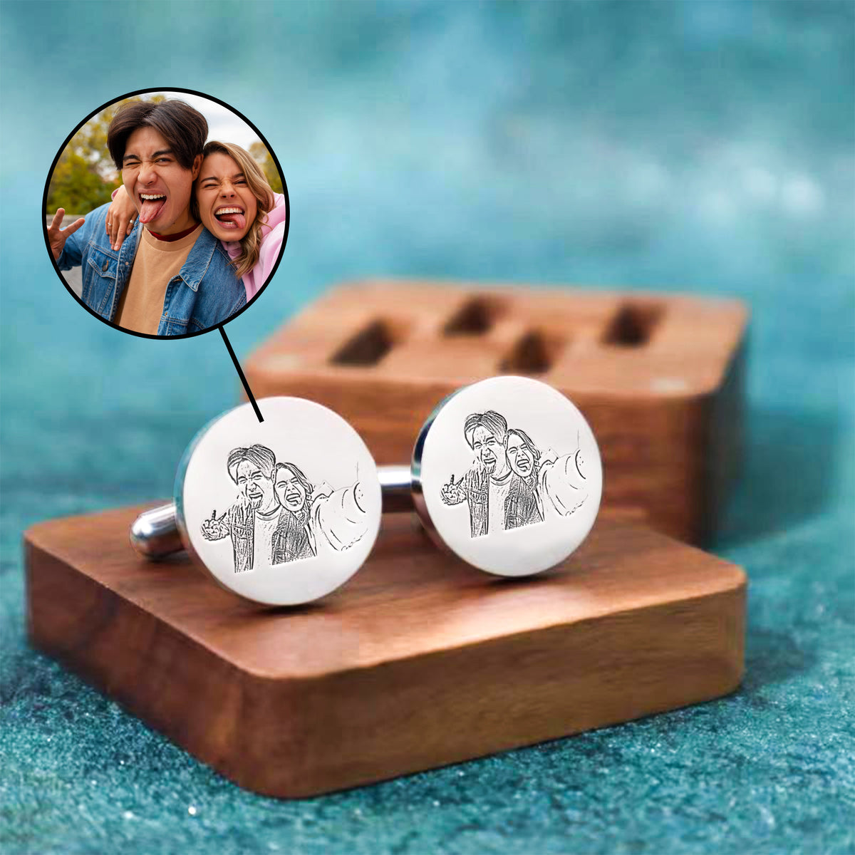 Personalised Engraved Couple Cufflinks