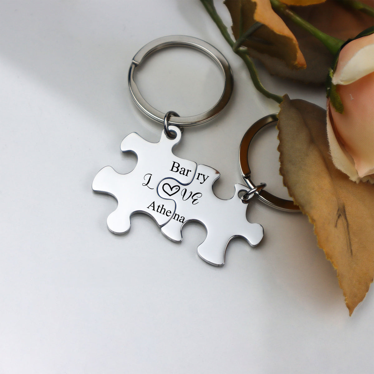 Personalized Anniversary Gift Puzzle Keychain