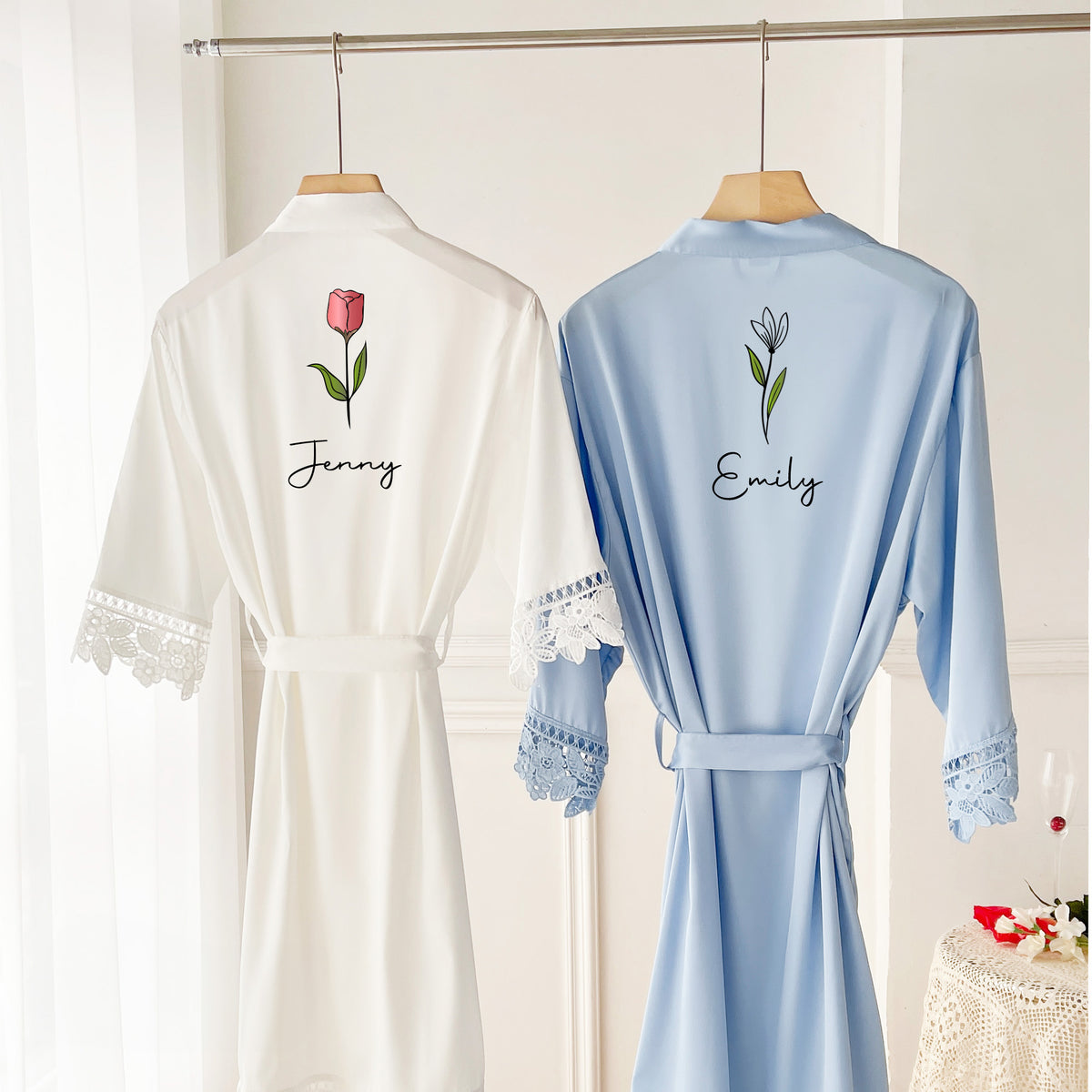 Personalised Birthflower Robes Bridesmaid Gifts