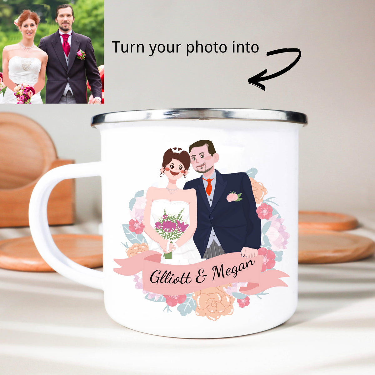 Personalized Cartoon Enamel Mug