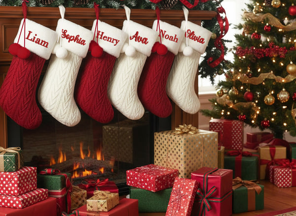 Personalized Stockings with Name, Family Matching Christmas Stockings