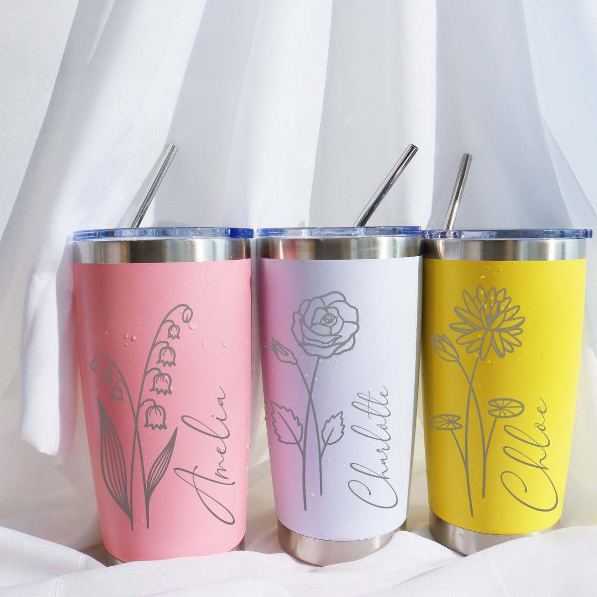 Personalized Birth Flower 20oz Tumbler