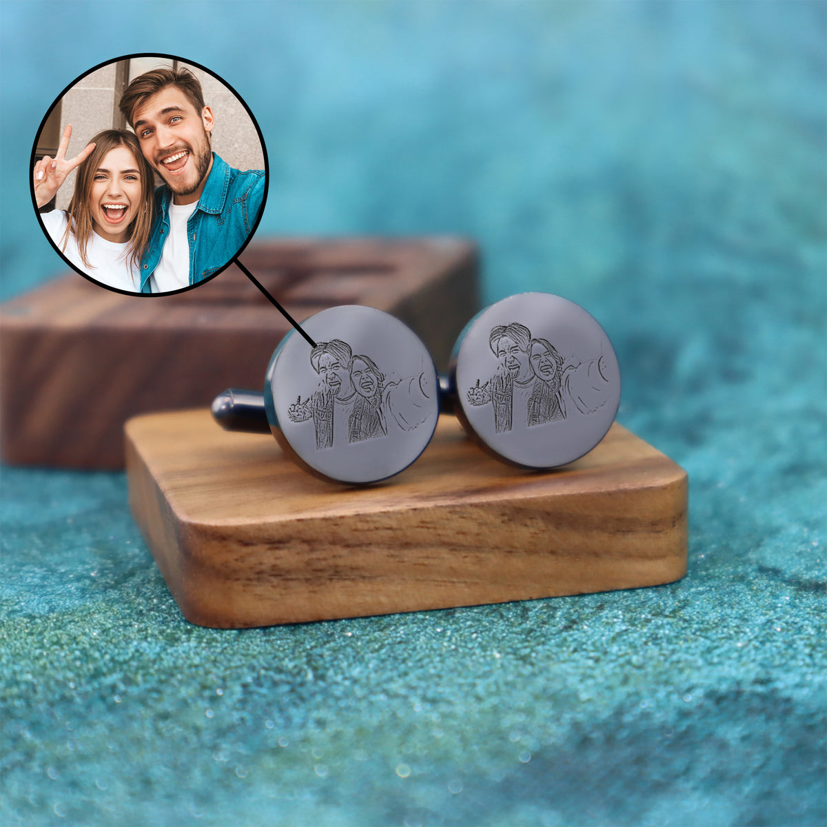 Personalised Engraved Couple Cufflinks