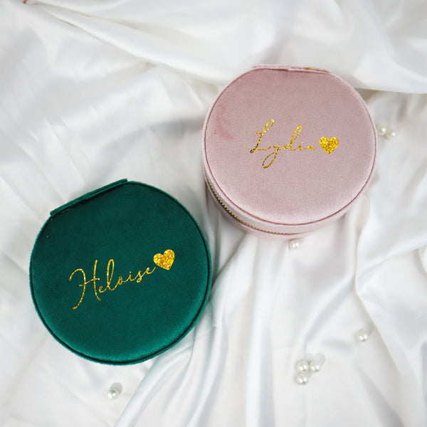 Personalized Zipper Round jewelry box