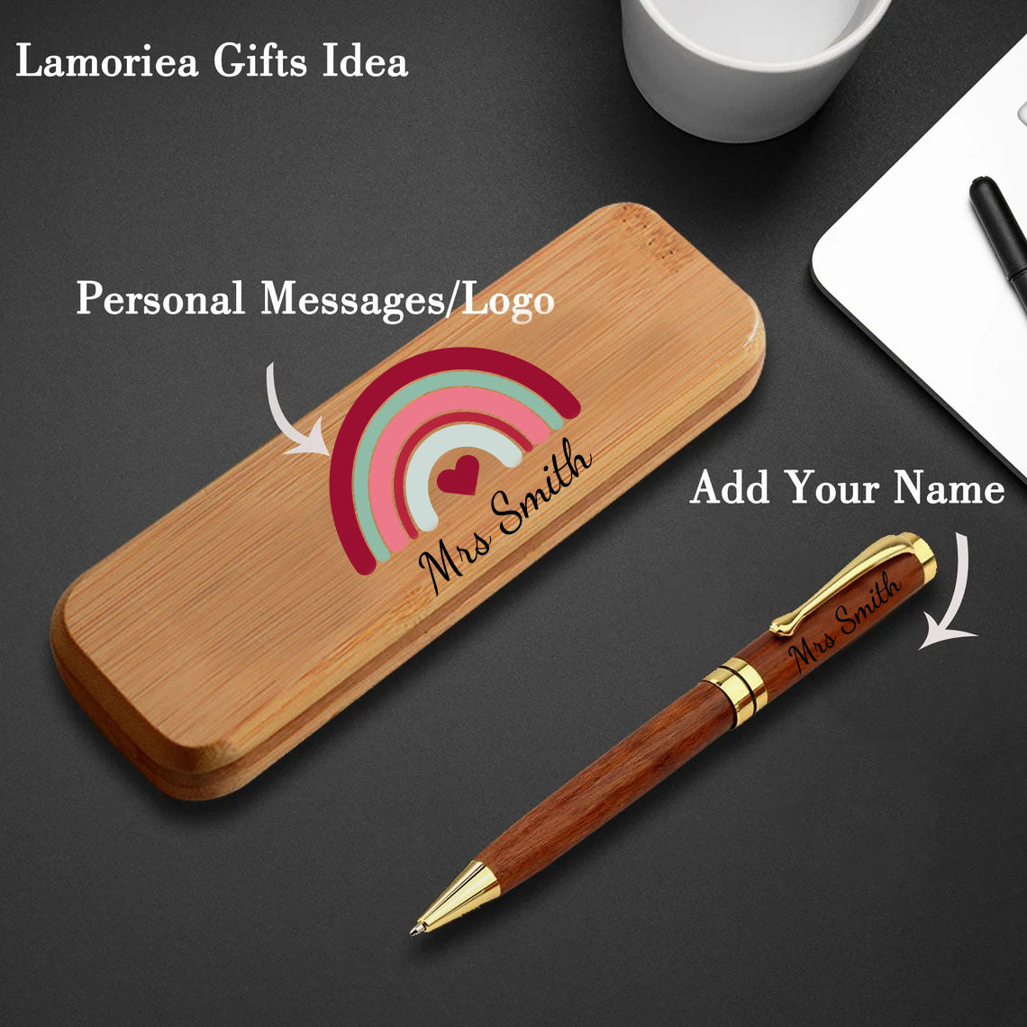 Personalised Teacher Appreciation Wood Pen with Gift Box