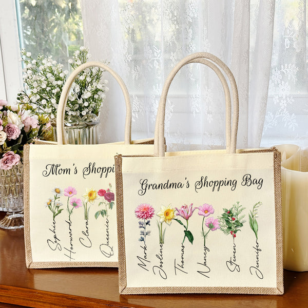 Personalized Grandma's Garden Tote Bag