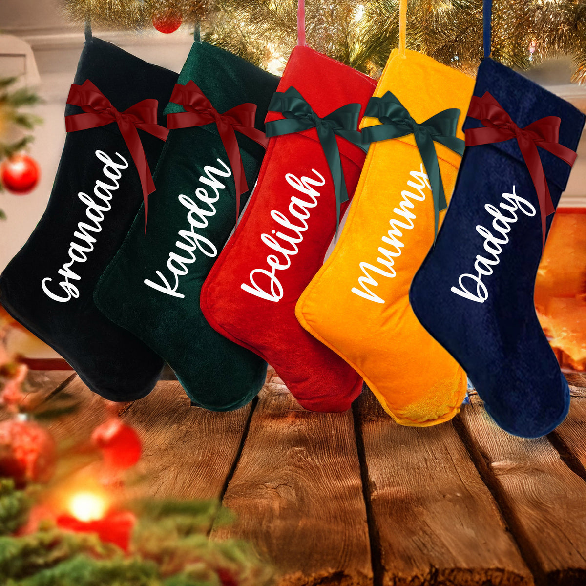 Custom Christmas Velvet Stocking with Name