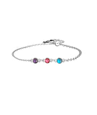 Personalized Bracelet with Three Birthstone Sterling Silver