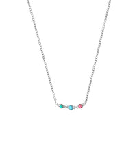 Personalized Triple Birthstone Necklace Sterling Silver