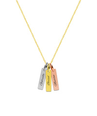 Personalized Tri-Color Vertical Bar Name Necklace