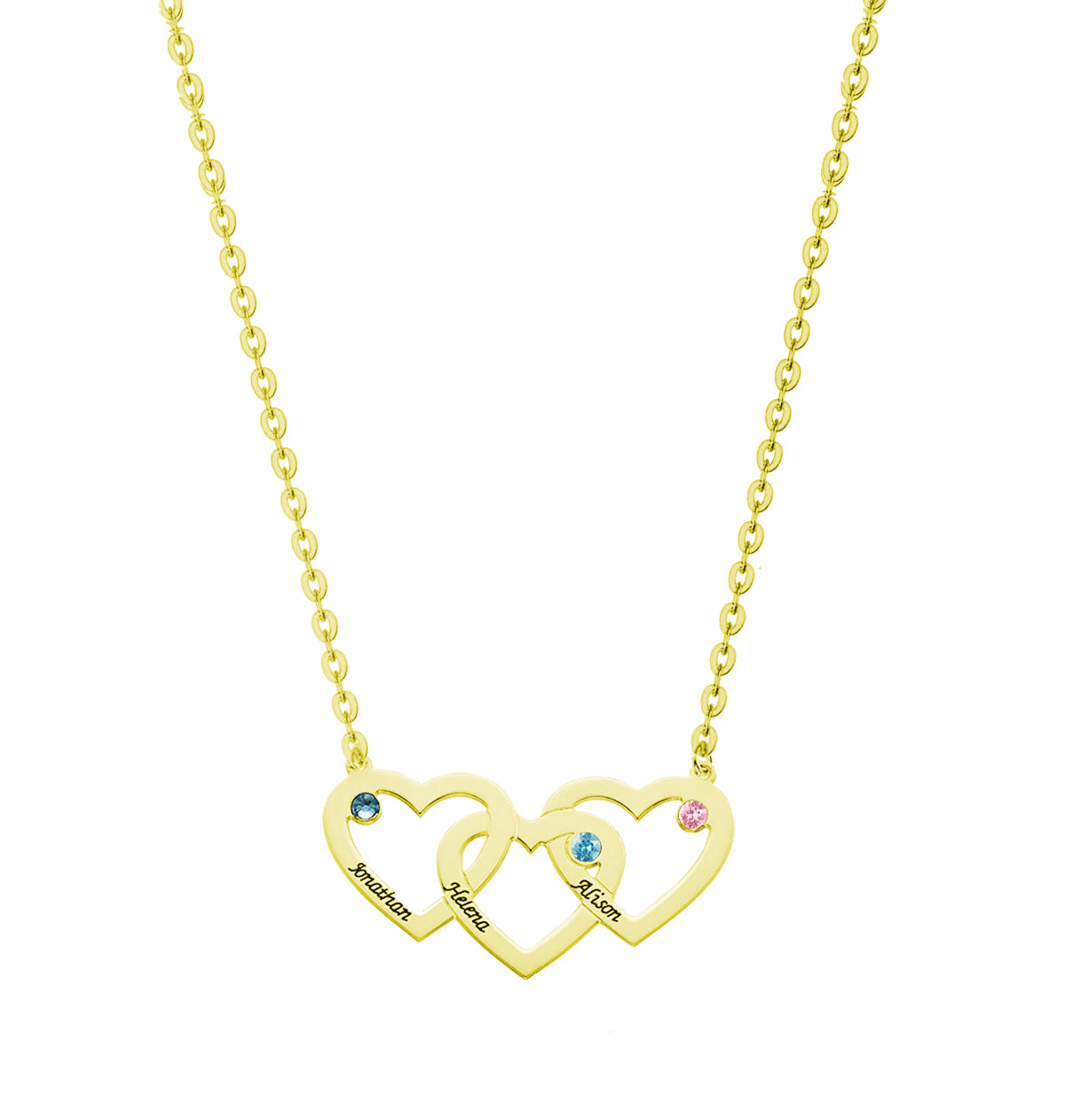 Three Heart Necklace Silver S925