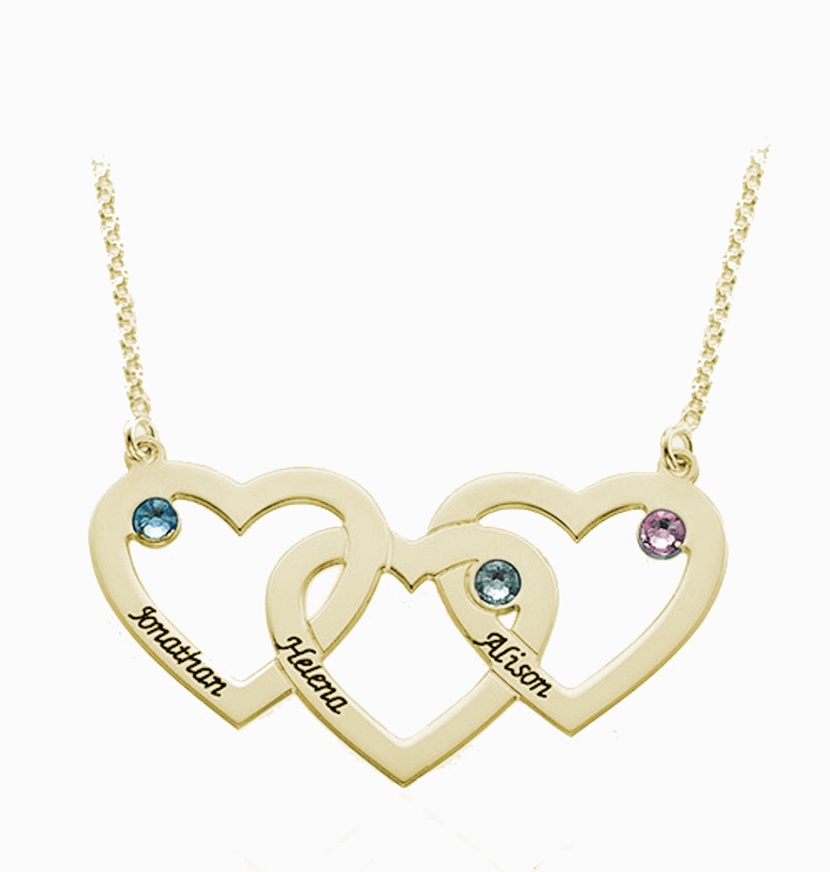 Three Heart Necklace Silver S925