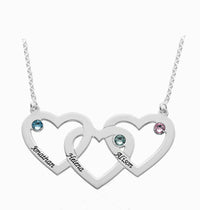 Three Heart Necklace Silver S925