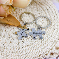 Personalized Anniversary Gift Puzzle Keychain