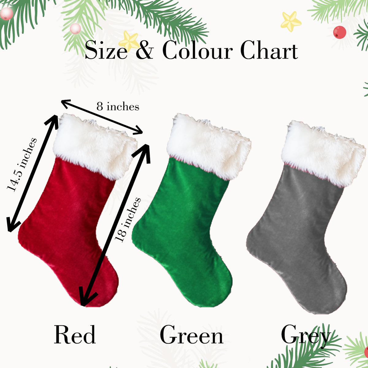Embroidered Family Christmas Stockings, Christmas Tree Decoration