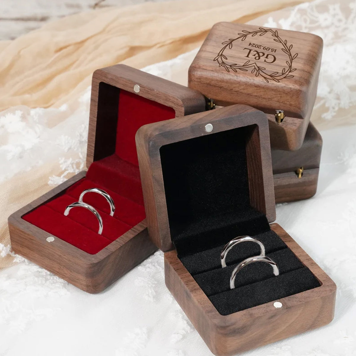 Custom wooden ring box Wedding