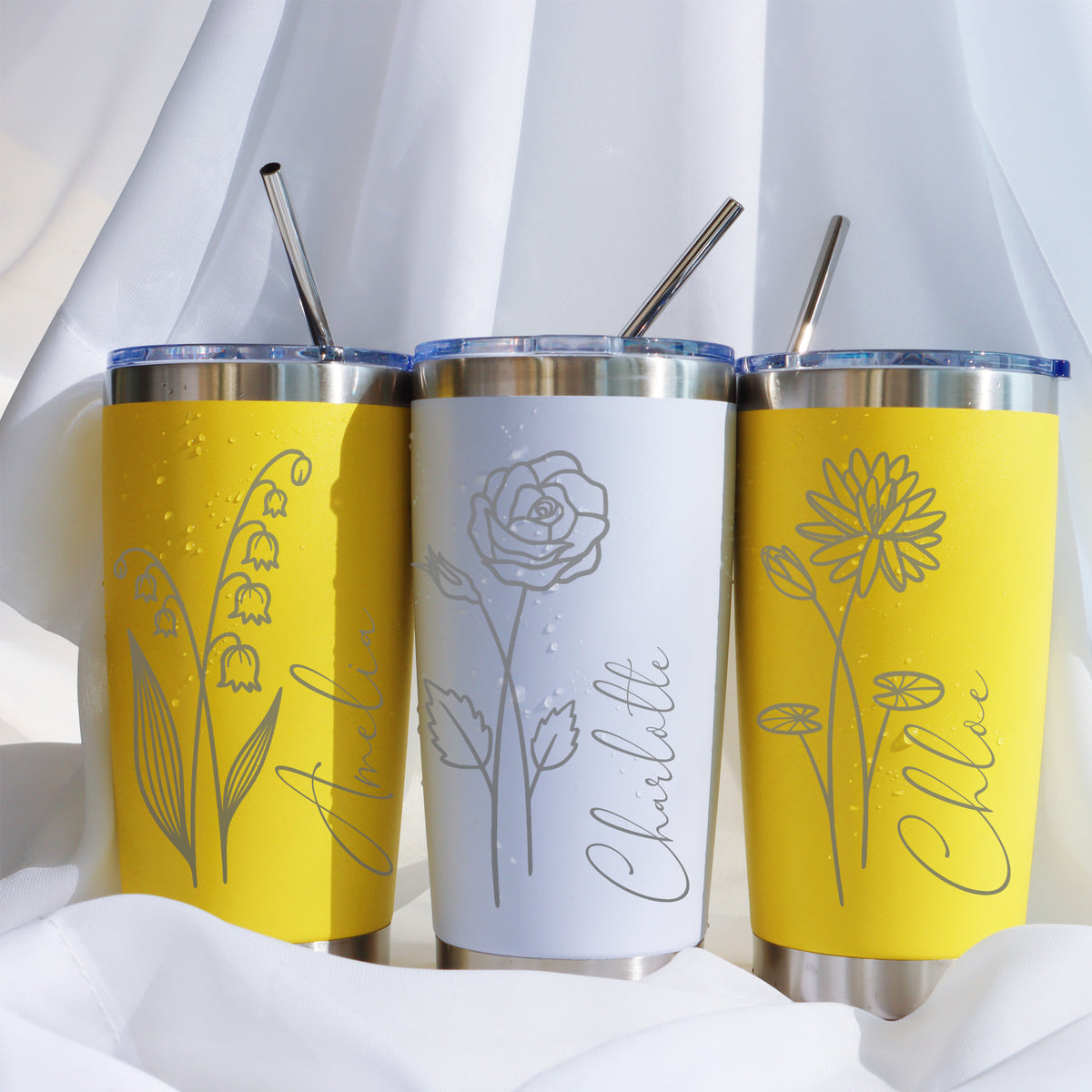 Personalized Birth Flower 20oz Tumbler