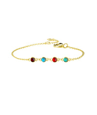 Personalized Bracelet with Four Birthstone Sterling Silver