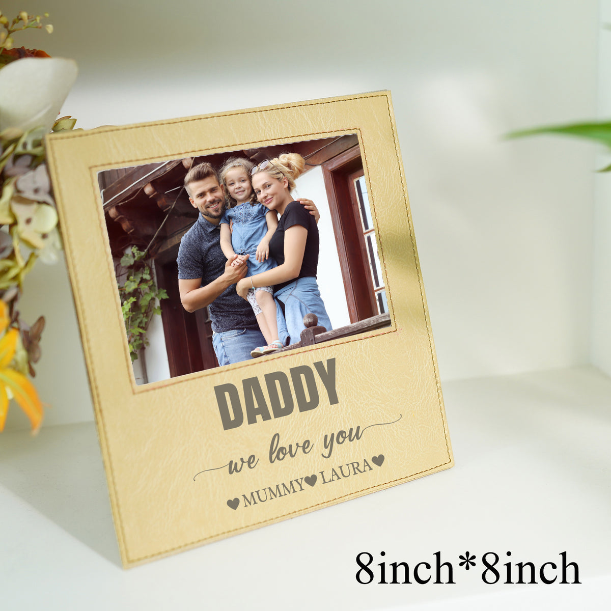 Personalised Father's Day Leather Photo Frame