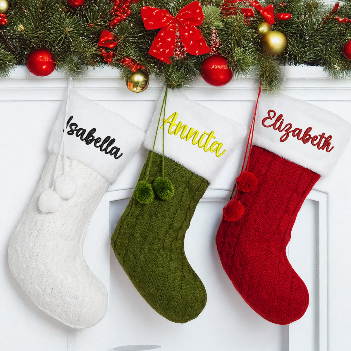 Personalized Stockings with Name, Family Matching Christmas Stockings