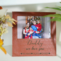 Personalised Father's Day Leather Photo Frame