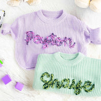 Personalized Knit Sweater Toddler with Name