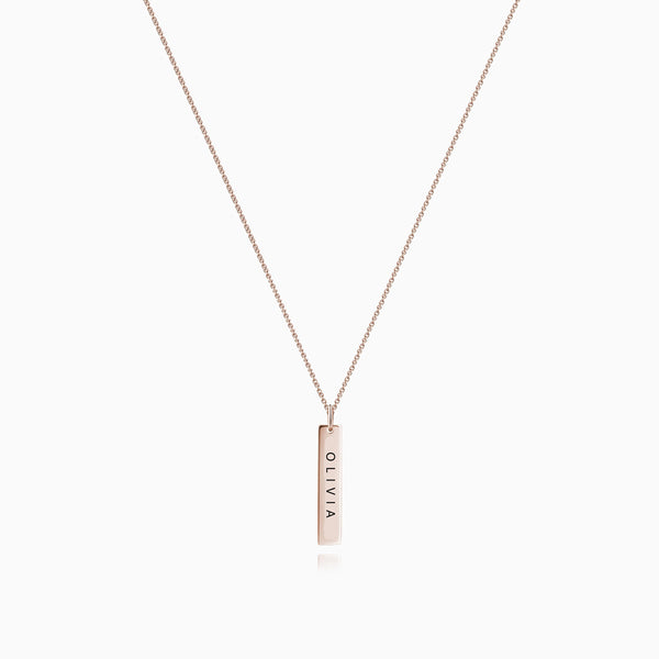 Bar Name Necklace Silver