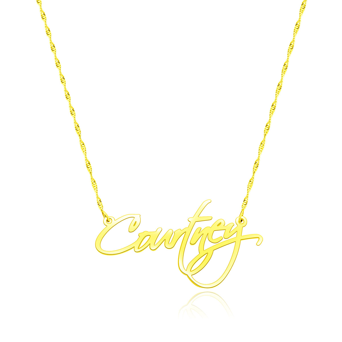 Courtney Style Name Necklace Silver