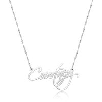 Courtney Style Name Necklace Silver