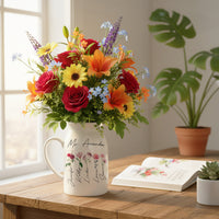 Custom Flower Vase Ceramic, Birthflower Vase