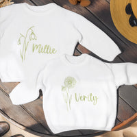 Custom Embroidered Birth Flower Kid's Jumper