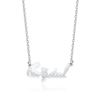 Collier de nom de style "Crystal" Rose Gold S925