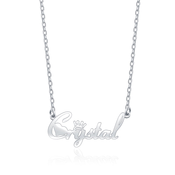 Collier de nom de style "Crystal" Rose Gold S925