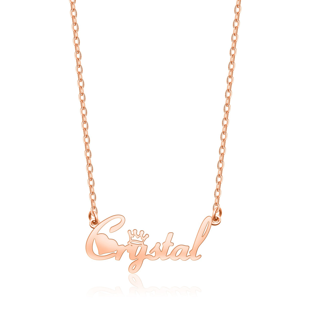 Collier de nom de style "Crystal" Rose Gold S925