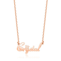 Collier de nom de style "Crystal" Rose Gold S925