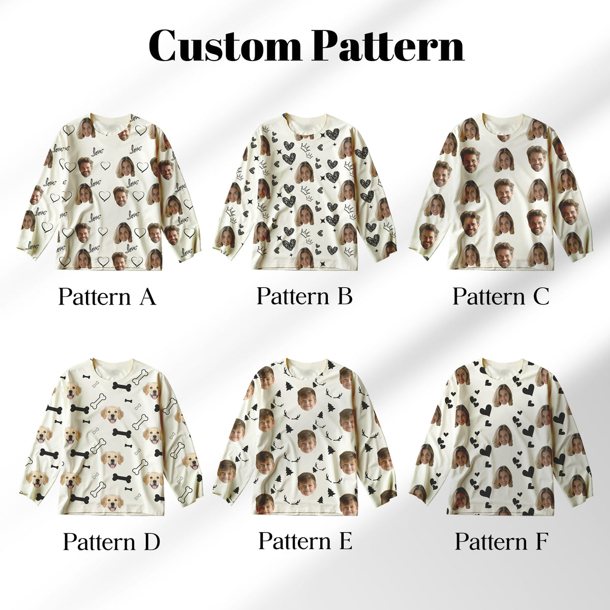 Personalized Matching Family Face Pajamas, Family Christmas Pjs