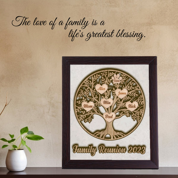 Personalized Laser Cut Wood Family Tree